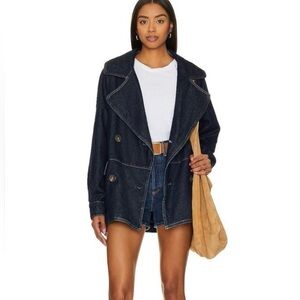 Free People Denim Car Coat